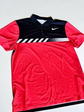 Nike Golf Dri FIT Polo Shirt Mens XL Red Black